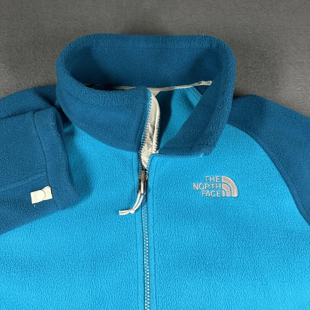 The North Face Fleece Jacket Womens XL Blue Teal Full Zip Outdoor Warm‎ Cozy